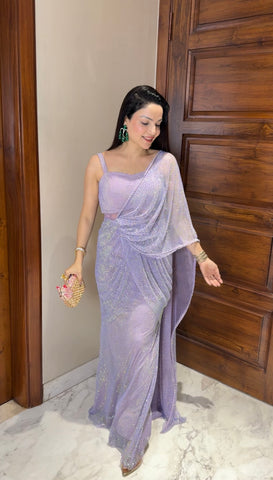 Lilac mesh drape