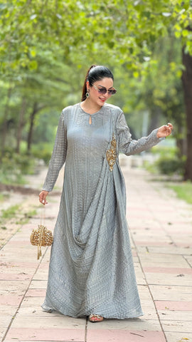 Crush Drape Gown