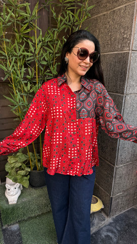 Ajrak handblock print shirts