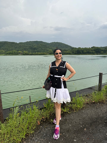 Black & white Frill Dress