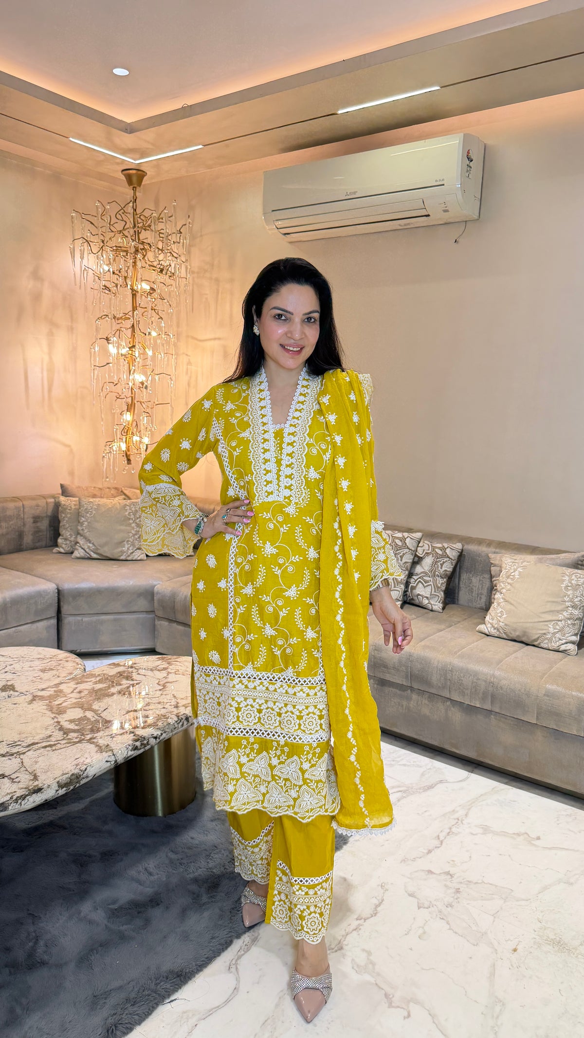 Cotton mul-Mul straight suit