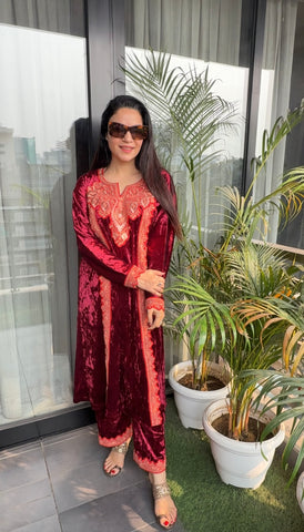 Velvet noorejan choga set