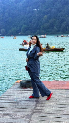 Denim blazer and pants