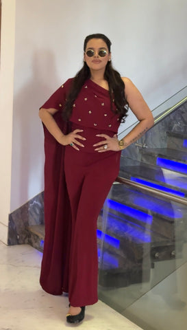 One shoulder jumpsuit