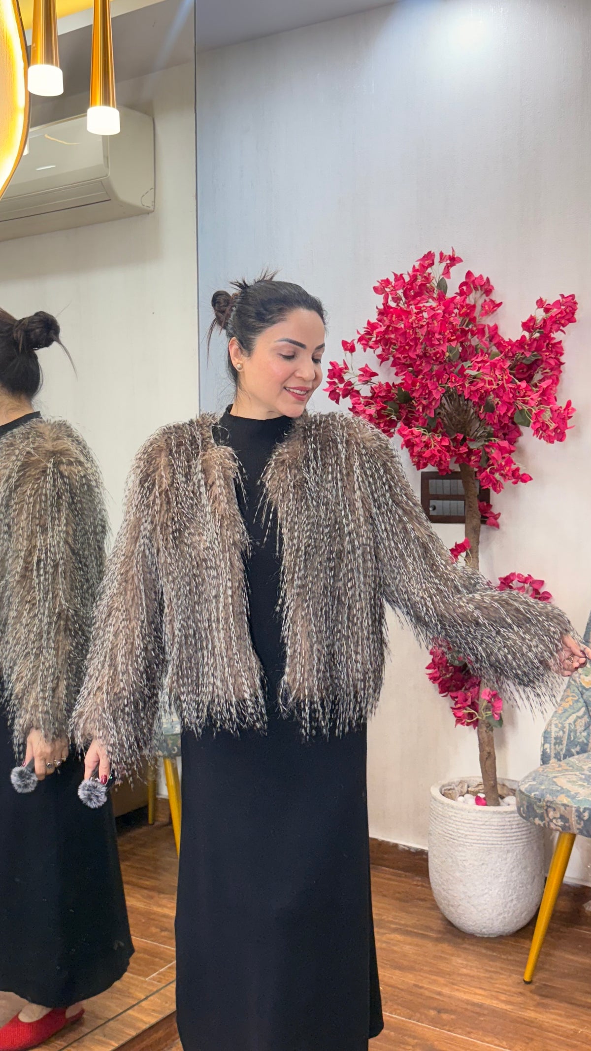 Turkey brown fur coat