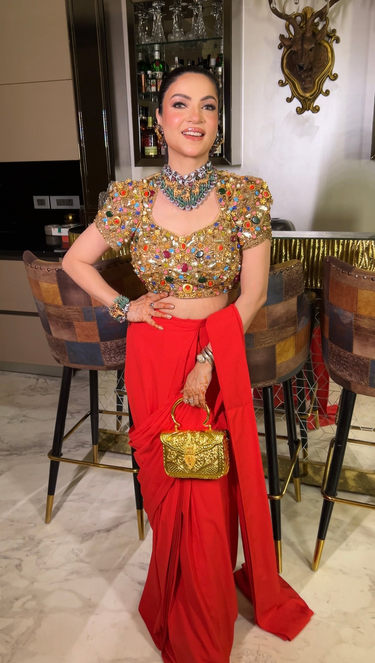 Handwork drape saree