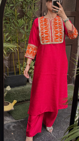 Aari work cotton kurta