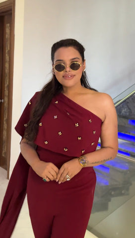 One shoulder jumpsuit