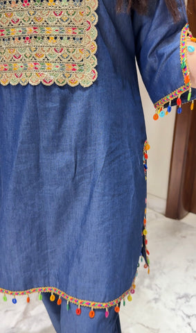 Denim lace coord set