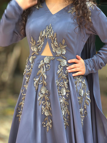 A-Line Anarkali drape