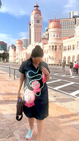 Denim Appliqué work dress
