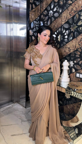 Flower drape saree
