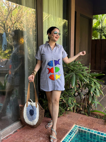 Fish shirt dress