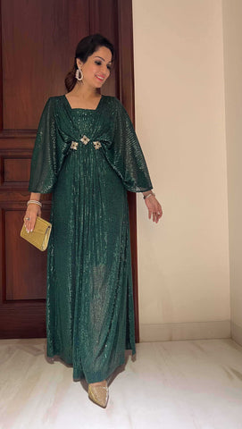 Blush Green Long Kaftan Dress