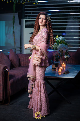 Pink Sharara Suit Set